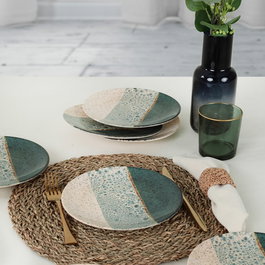 Hermia Juego de Platos de Postre Multicolor de 20 cm (6 piezas) de Cerámica